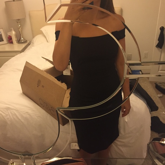 Black Lauren Ralph Lauren midi dress halter off the shoulder NWT - Picture 2 of 3